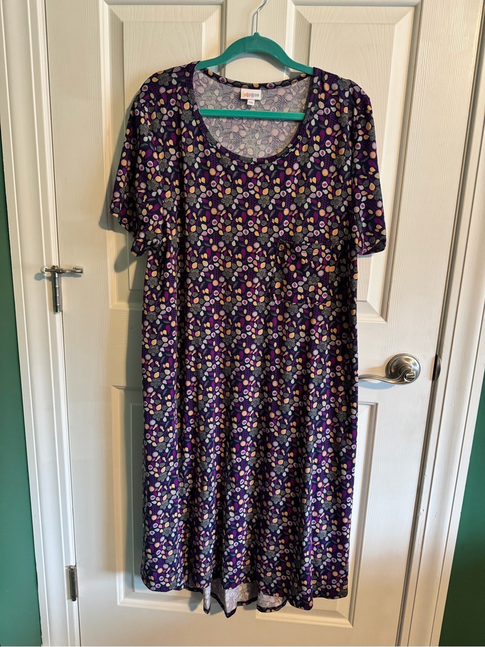 LuLaRoe Purple Multicolor Midi Dress